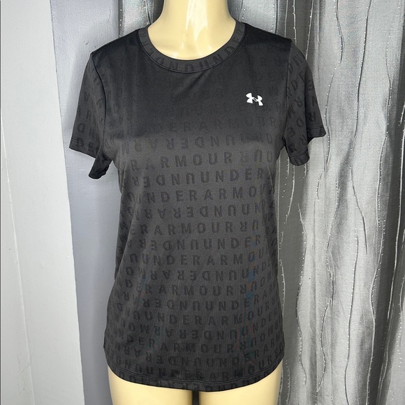Under Armour Women’s Sz M Charcoal Logo Tee - Picture 1 of 7